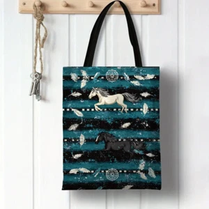 HORSE & WESTERN GIFTS ACCESSORIES HORSES PRINT SHOULDER SHOPPER TOTE BAG n - Picture 1 of 4