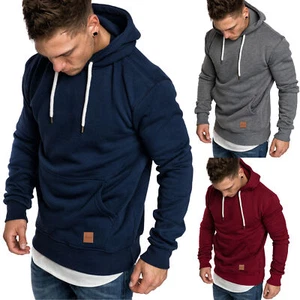 Herren Basic Kapuzenpullover Sweatjacke Pullover Hoodie Sweatshirt R-0051 - Bild 1 von 7