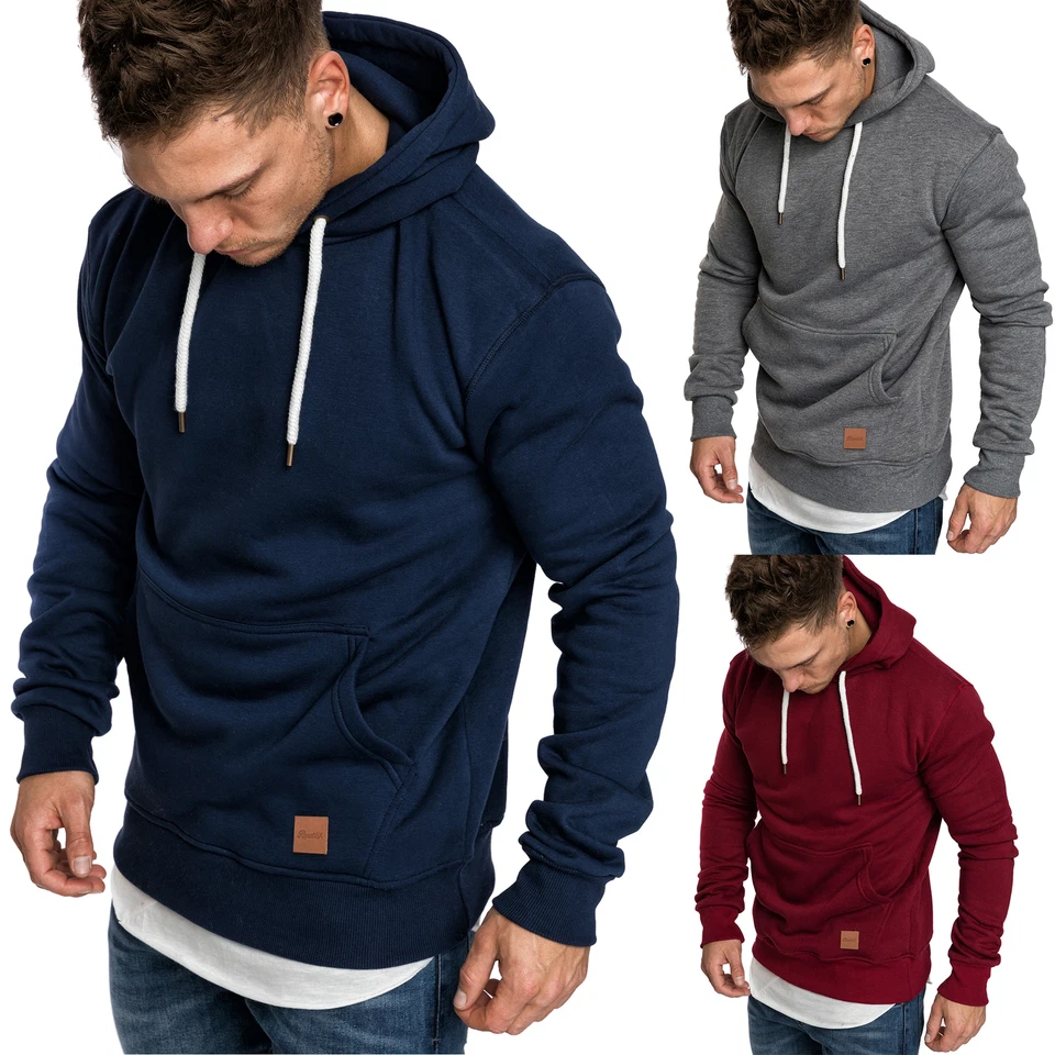 Herren Basic Kapuzenpullover Sweatjacke Pullover Hoodie Sweatshirt R-0051 - Bild 1 von 1