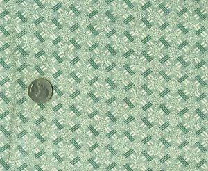 Civil War Repro *BIRDS & BASICS* Fabric Teal Geometric by Harriet Hargrave 35" - Picture 1 of 1