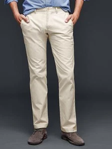 GAP Men's Size 32/30, 36/30 Stone Beige/Gray Khakis Slim Fit Pants NEW - Picture 1 of 6