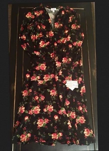 NWT Lularoe SARAH Cardigan DUSTER ROSES Floral XS Stretchy MAJOR UNICORN Black - Picture 1 of 5