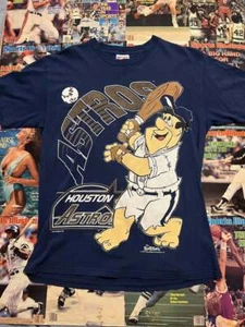 Houston Astros MLB Baseball Flintstones Black T shirt Unisex S-5XL HN1637 - Picture 1 of 2