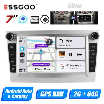7"Autoradio Android 14 Carplay 2+64G Für Opel Zafira B Corsa C D Astra H Vivaro - Bild 1 von 4