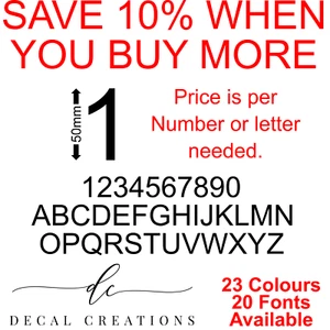 50mm Letterbox Race Car House Bin Door Number BMX Bike Sign Vinyl Decal Sticker - Picture 1 of 2