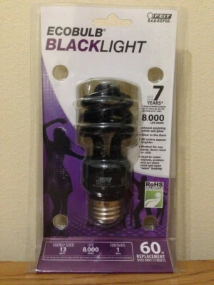 Black Light Blacklight Bulb 13W 60W Brightness Glow In The Dark Neon Poster - Image 1 of 2