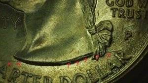 1999 P Delaware Die crack on obverse obscuring designers initials. Die variety. - Picture 1 of 5