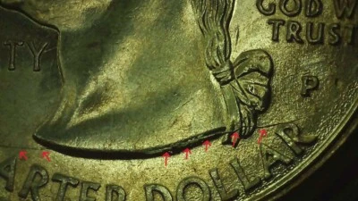 1999 P Delaware Die crack on obverse obscuring designers initials. Die variety. - Image 1 of 4