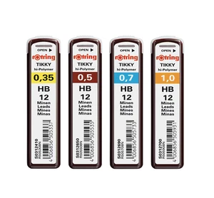 Rotring Tikky Fine Hi-Polymer Ricarica di Piombo di Ricambio per Matita Meccanica - Foto 1 di 8