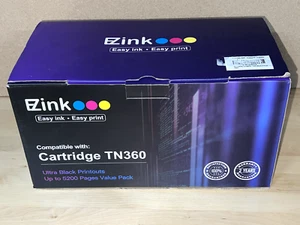 TWO EZink EZ Ink TN360 TN-360 Black Toner Cartridges - Picture 1 of 9