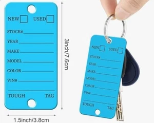 50 Stück Poly Schlüsselschilder Händler Serviceschilder Neu Autoverkauf Schlüsselschilder blau - Bild 1 von 3