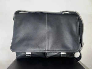 AmeriLeather Legacy Leather Woody Laptop Messenger Bag - Black - Picture 1 of 9