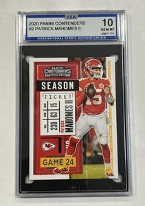 2020 Panini Contenders Patrick Mahomes II Ticket Game Graded ISA 10 Card #2 NFL - Picture 1 of 9