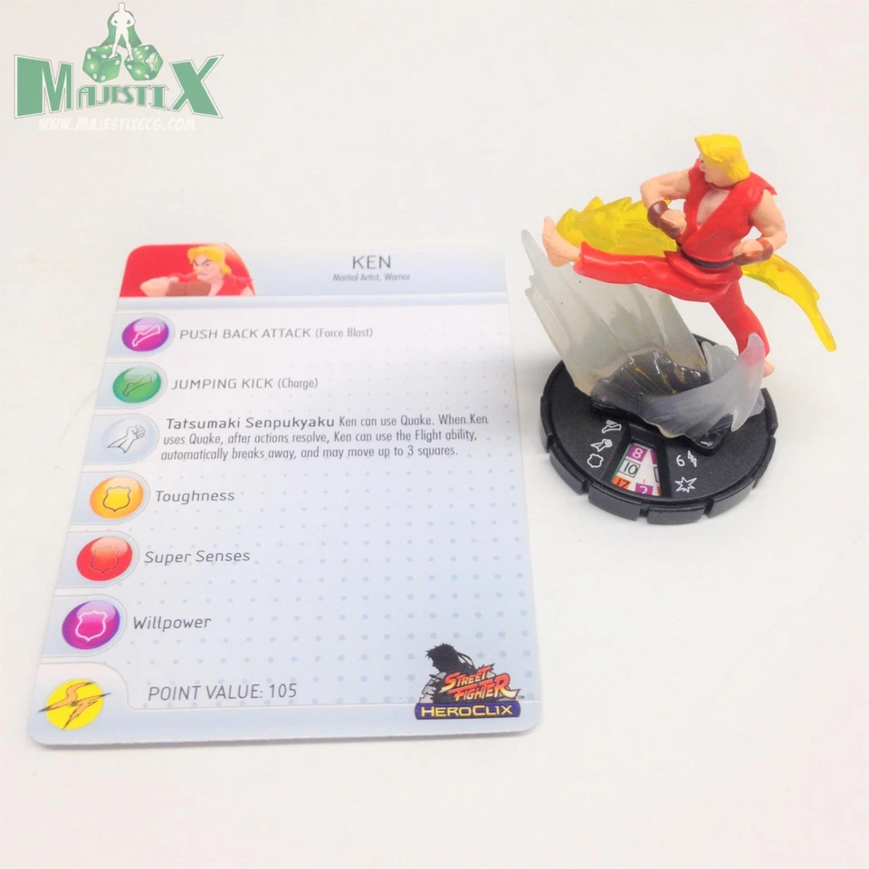 Heroclix Street Fighter Set Ken #021 ¡Figura rara con tarjeta! Foto 1 de 1