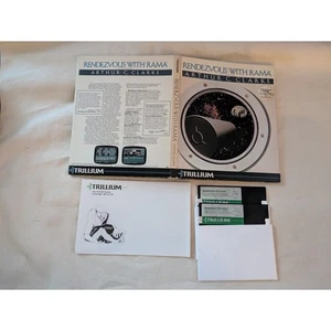 Rendezvous Commodore 64 gioco floppy disk 1984 Rama Arthur C Clarke completo - Foto 1 di 7