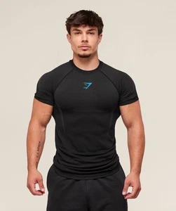 NEW Gymshark Onyx 5.0 Seamless Short Sleeve T-Shirt Black XL SHIPS FREE - Picture 1 of 3