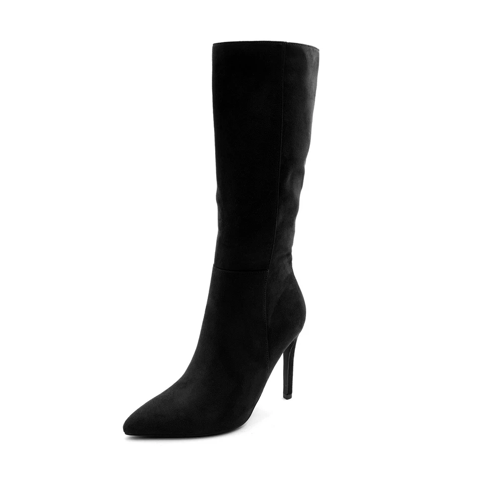 Lurnyet女式小腿高经典正装靴4英寸细跟 — 第 1/1 张图片
