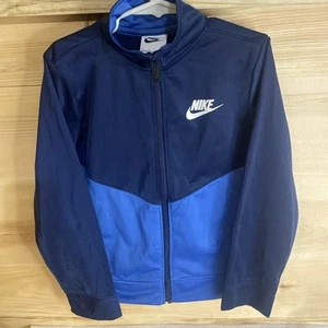 Nike Boys Large Full Zip Jacket Blue Mid weight Pockets High Neck 6-7 Yrs - Picture 1 of 5