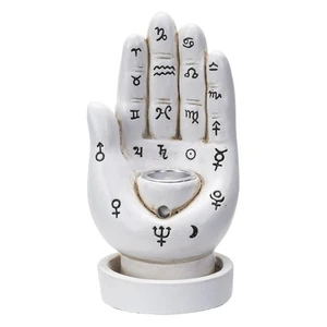 White Palmistry Hand Backflow Incense Burner - Picture 1 of 6
