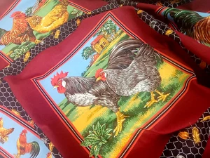 Stoff Meterware 2 Yard Cranston VIP Hähne Hühnerstall Land hell Baumwolle - Bild 1 von 13