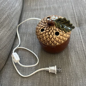 Yankee Candle Acorn Tart Warmer Electric Wax Melt Burner w/Lid Fall TESTED WORKS - Picture 1 of 6