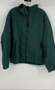 Vintage Eddie Bauer Mens Green Black Long Sleeve Full-Zip Bomber Jacket Size M - Picture 1 of 6
