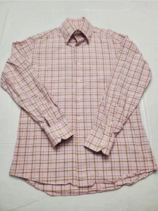 Franceschini Hemd Herren 15,5 rosa braun kariert Button Down Made Italy Oberhemd - Bild 1 von 10
