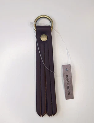 NWT Portland Leather Goods small Keychain Tassel leather bag charm Brown - Image 1 of 4