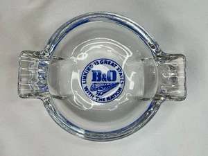 Vintage B&O Railroad Linking 13 Great States With The Nation Heavy Glass Ashtray - Picture 1 of 10
