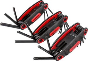 Amazon Basics klappbarer Sechskantschlüssel-Set, metrisch, Sae und Sterngrößen, 3er-Pack schwarz  - Bild 1 von 7