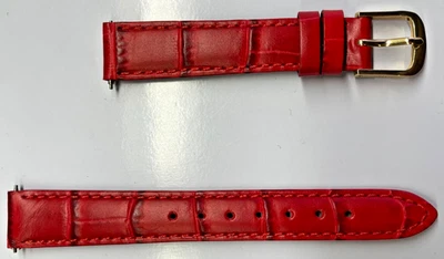 Correa de reloj de cocodrilo genuina roja de 20 mm en relieve Foto 1 de 3