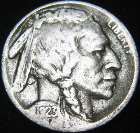 Original Partial Horn 1923-S BUFFALO NICKEL 5¢! FREE Shipping! JO37UP Cover