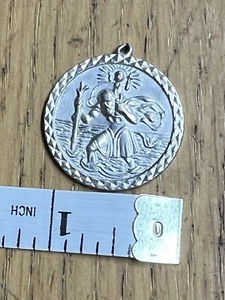 Vintage Silber Christophorus Anhänger Schutzpatron Reisende 1953 Punze 52g - Bild 1 von 10