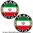 IRAN Islamische Republik Persien Flagge-Wappen 75mm Vinyl Aufkleber x2