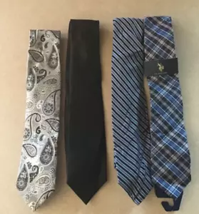 Lot of 4 Silk Men's Neckties NWT Izod Countess Mara Colours Black Blue - Picture 1 of 1