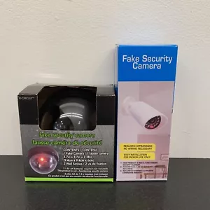 Fake Security Camera CCTV Dummy Camera Lot of 2 E-Circuit Black White - Picture 1 of 5