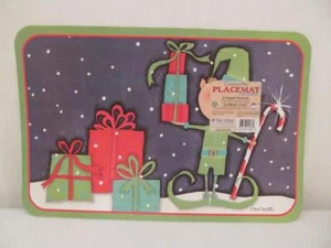 CounterArt Reversible Placemats (Set of 4) Bright Christmas Santa - Picture 1 of 1