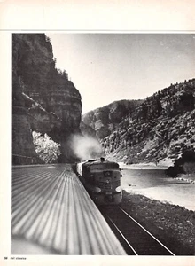 D&RGW CA Zephyr Vista Kuppelblick Glenwood Canyon CO Rockies 1955 Vintage Magazinauszug - Bild 1 von 1
