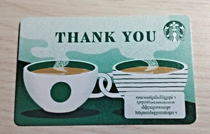 2023 Starbucks Cambodia THANK YOU Pin intact New Card - Picture 1 of 2