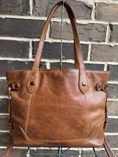 NWT $348 Frye Melissa Carryall Tote Cognac Leather brown
