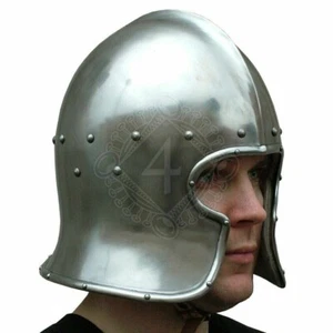 Christmas 18ga Kettle Helmet Steel hammered Medieval Blackened with stand - Picture 1 of 3