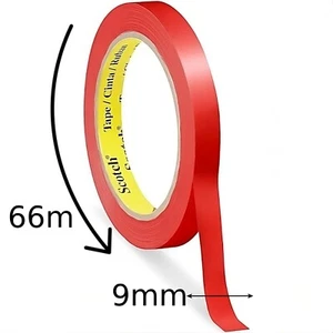 Scotch Colored Film Tape 690 Red, 9mm x 66m, Industrial Grade, Bulk, Durable NEW - Picture 1 of 11