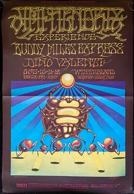 Rick Griffin, Bill Graham Presents Jimi Hendrix, Winterland, San Francisco - Bild 1 von 2