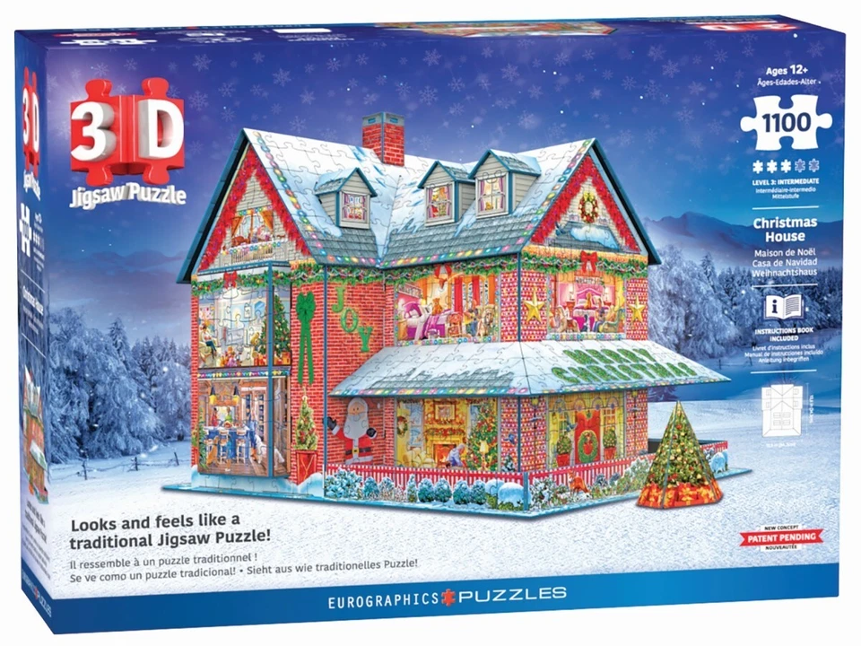 Christmas House 1100 Piece 3D Jigsaw Puzzle Eurographics