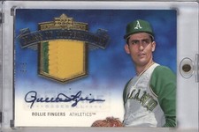 ROLLIE FINGERS 2005 UPPER DECK HALL OF FAME CLASS OF COOPERSTOWN PATCH AUTO 5/5