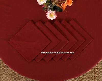 Cloth Napkins Set of 12 Indian Cotton Reusable Dinner Napkin Wine Solid Color - Image 1 of 4
