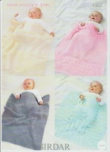 BABY BLANKET CROCHET PATTERN 4 STYLES DK ON 160GR PAPER NOT THIN PAPER - Picture 1 of 1