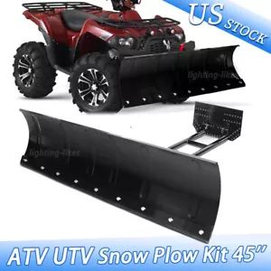Kit for ATV UTV Snow Plow Kit 45'' Steel Blade Complete Universal Mount Package - Picture 1 of 9