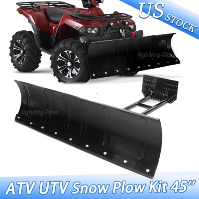 Kit for ATV UTV Snow Plow Kit 45'' Steel Blade Complete Universal Mount Package - Image 1 of 4