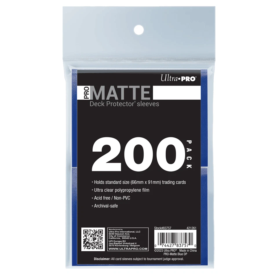 Ultra PRO 200 Ct Mate Estándar Cubierta Mangas Almacenamiento Soporte Organizador Protector Foto 1 de 4
